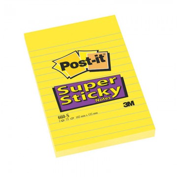 Σημειώσεις Post-it 660 S Super Sticky ριγέ 102x152 (90φ) 